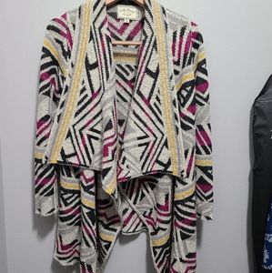 Lucky Brand Intarsia Open Front Cardigan